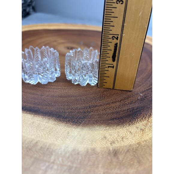 Vintage Crystal Cut Glass Salt Cellars Set of 2 Collectible - Picture 4 of 11